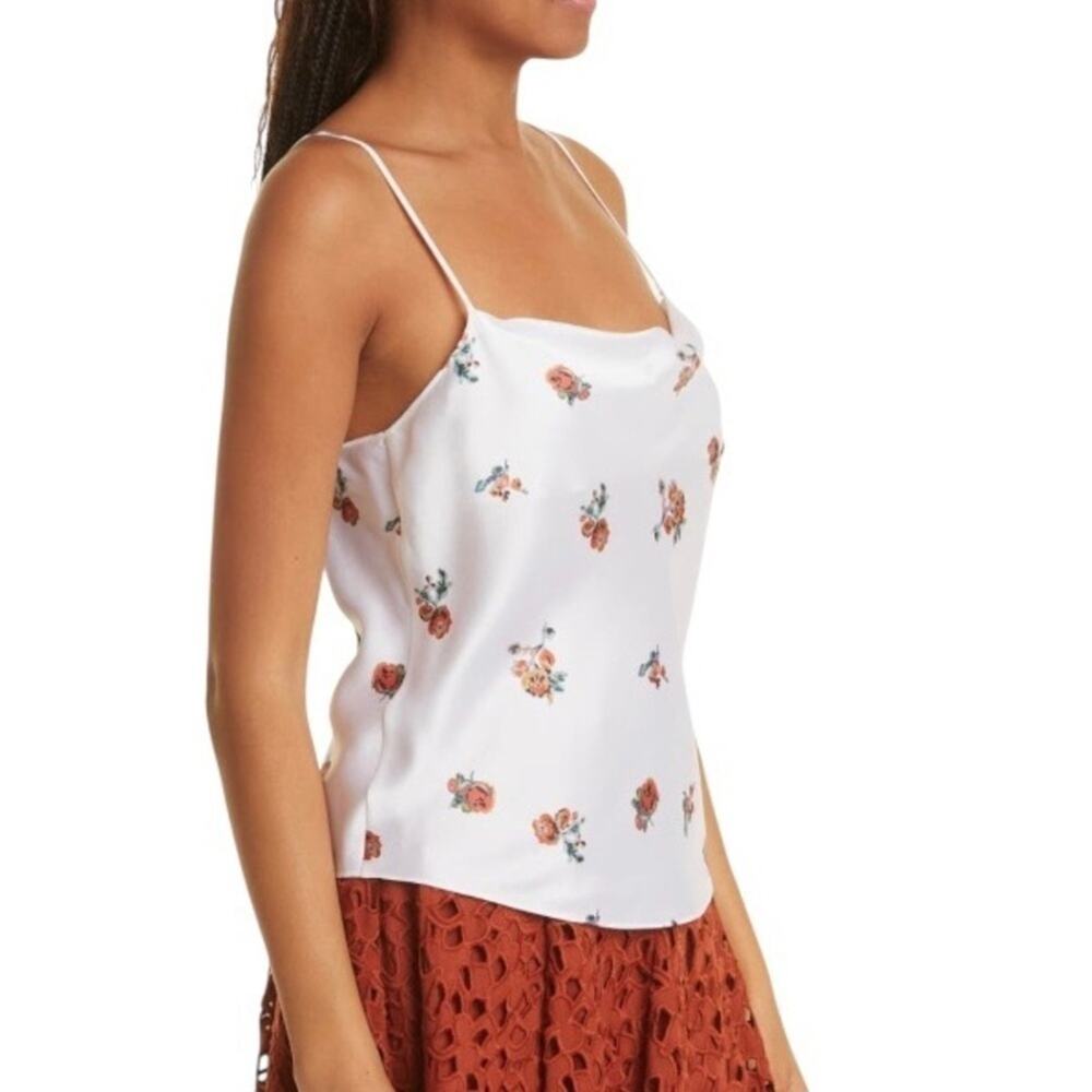 NWT Vince Floral Silk Camisole White Size Medium